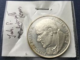 Versilberte Medaille Vatikan Papst Johannes Paul II