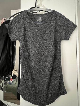 Sportshirt Damen Gr. L/XL Grau meliert für Fitness & Sommer