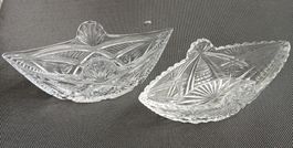 Zwei Glasschalen Kristallschliff Bohemia , Vintage 
