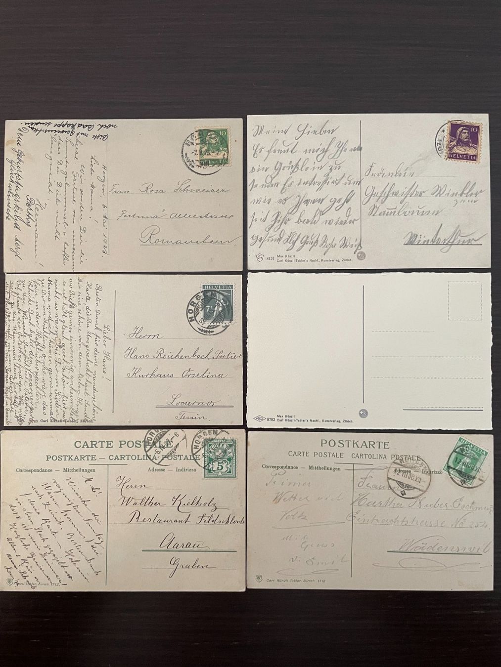 Cartoline postali: HORGEN Ortsansicht / Ortspartie, 19 Ansichtskarten – Usato da Wald ZH venduto da TLILEF 8