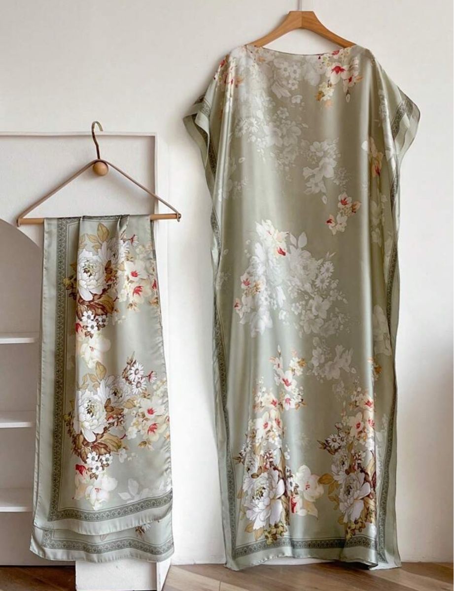Vestiti: NEU Kleid Kaftan Tunika Maxikleid hellgrün – Nuovo (secondo la descrizione) da Zürich venduto da MyFashion 1