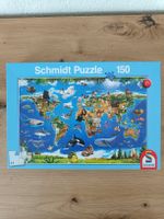 Puzzle Schmidt Weltkarte Tiere 150 Teile gebraucht