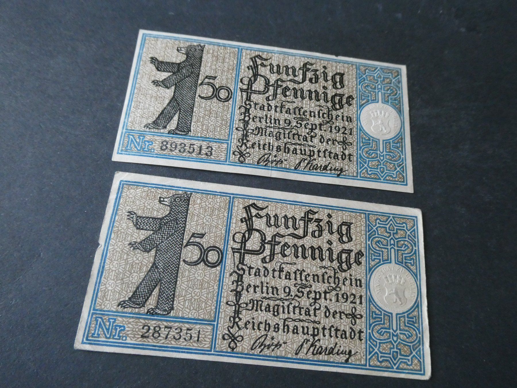 Banknoten: Dt. Reich, Berlin  - Notgeldscheine – Gebraucht aus Hinterforst von Rohusri 1