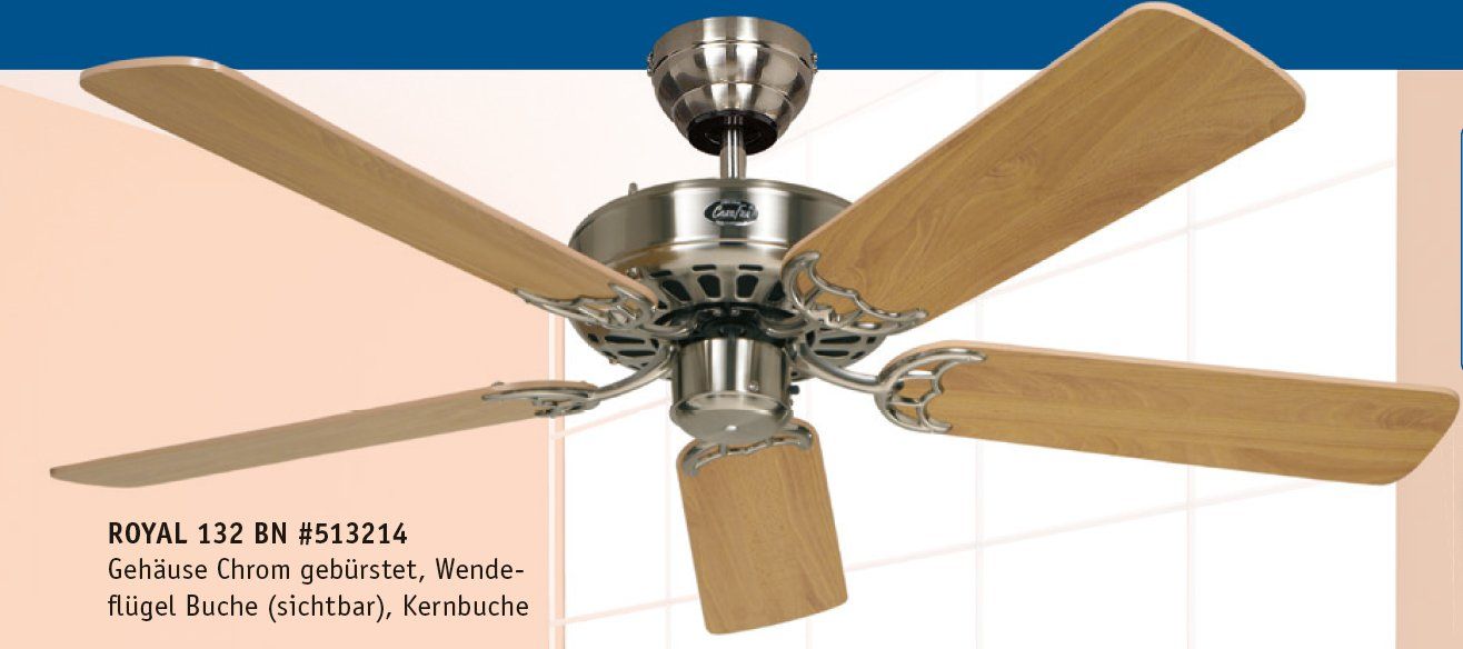 Ventilateurs: Deckenventilator Royal 132 BN – Neuf avec emballage d'origine à Zürich par Ventilatoren