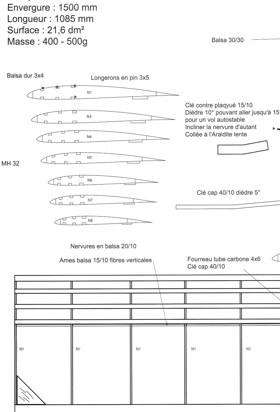 Modellismo RC: Bauplan RCSegler Plan Planeur éléctrique débutant "SLAM 400" – Usato da Genève venduto da Hucotra 3