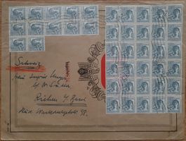 Mi 947 (42x) Mehrfachfrankatur auf Brief in die Schweiz