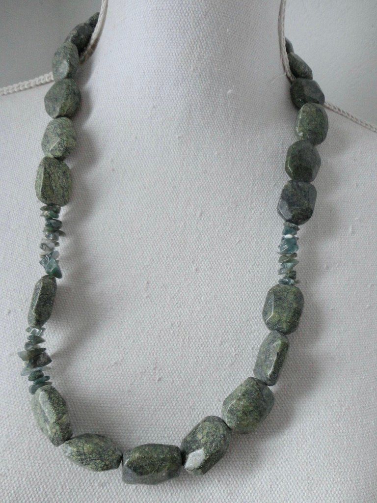 Catenine: Halskette - Serpentin, Moosachat – Nuovo (secondo la descrizione) da Biberist venduto da tl-schmuck 3