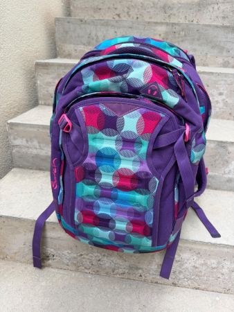 Schulrucksack Satch lila bunt gemustert gebraucht