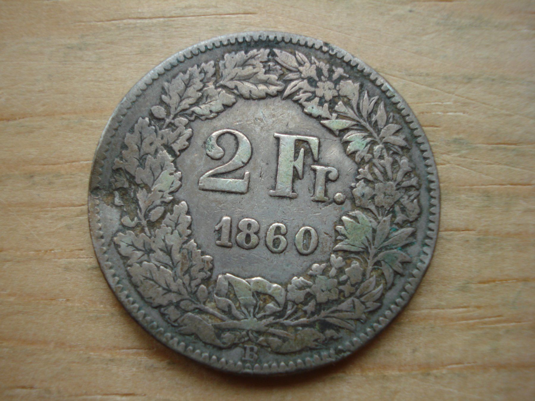 Alle Münzen: (B) 2 Franken 1860 – Gebraucht aus Erlach von Net-Coins