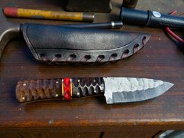 Damast Messer feststehend HANDMADE 21cm ODERMATT No. 59 NEU