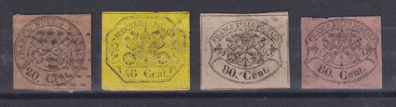 Alle Briefmarken: Kirchenstaat 1867: 4 Werte – Gebraucht aus Eschlikon TG von PhilCon