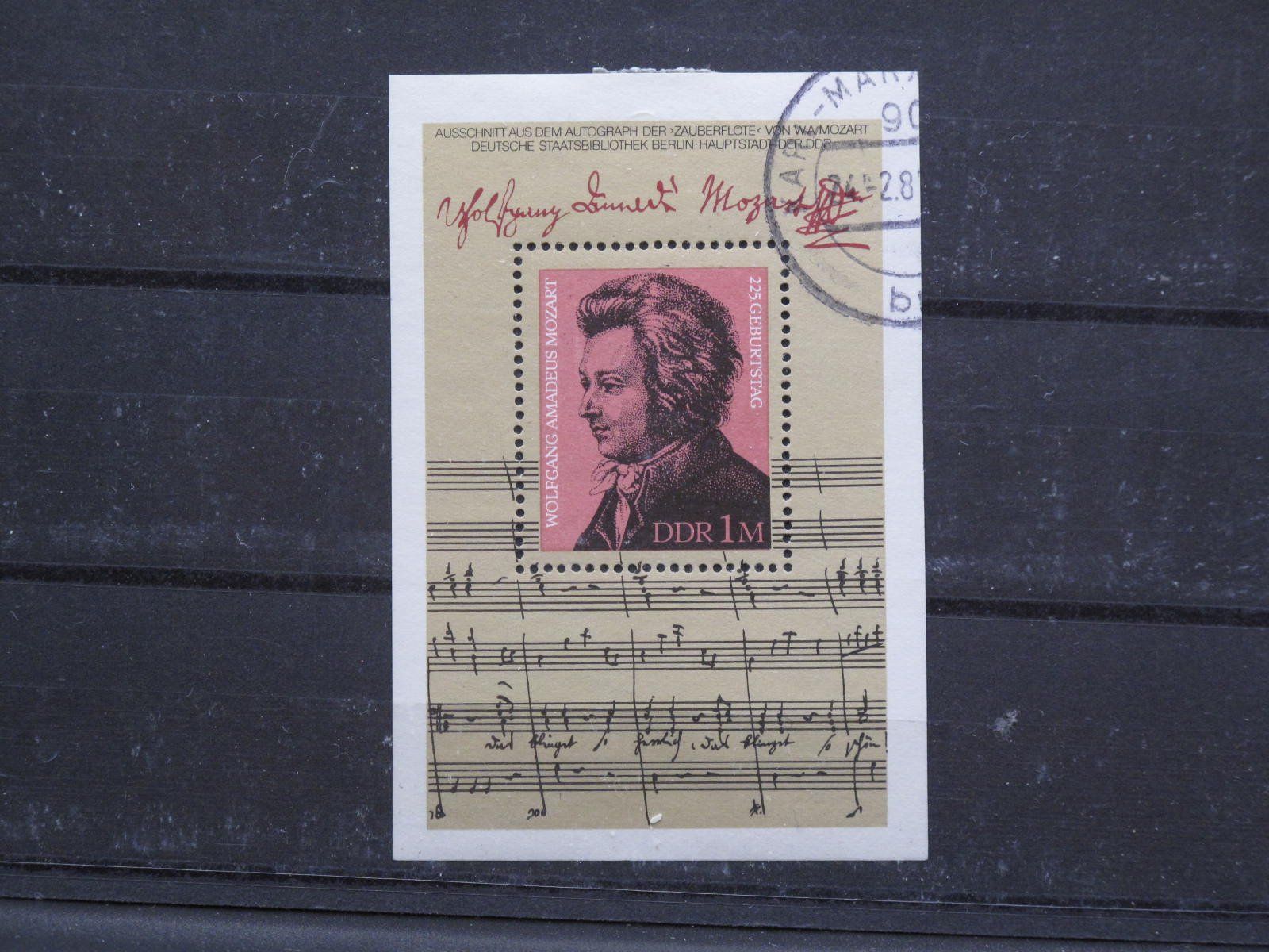 Tutti i francobolli: DDR 1981 W.A.Mozart  Block 62 gest – Usato da Wil SG venduto da fva01