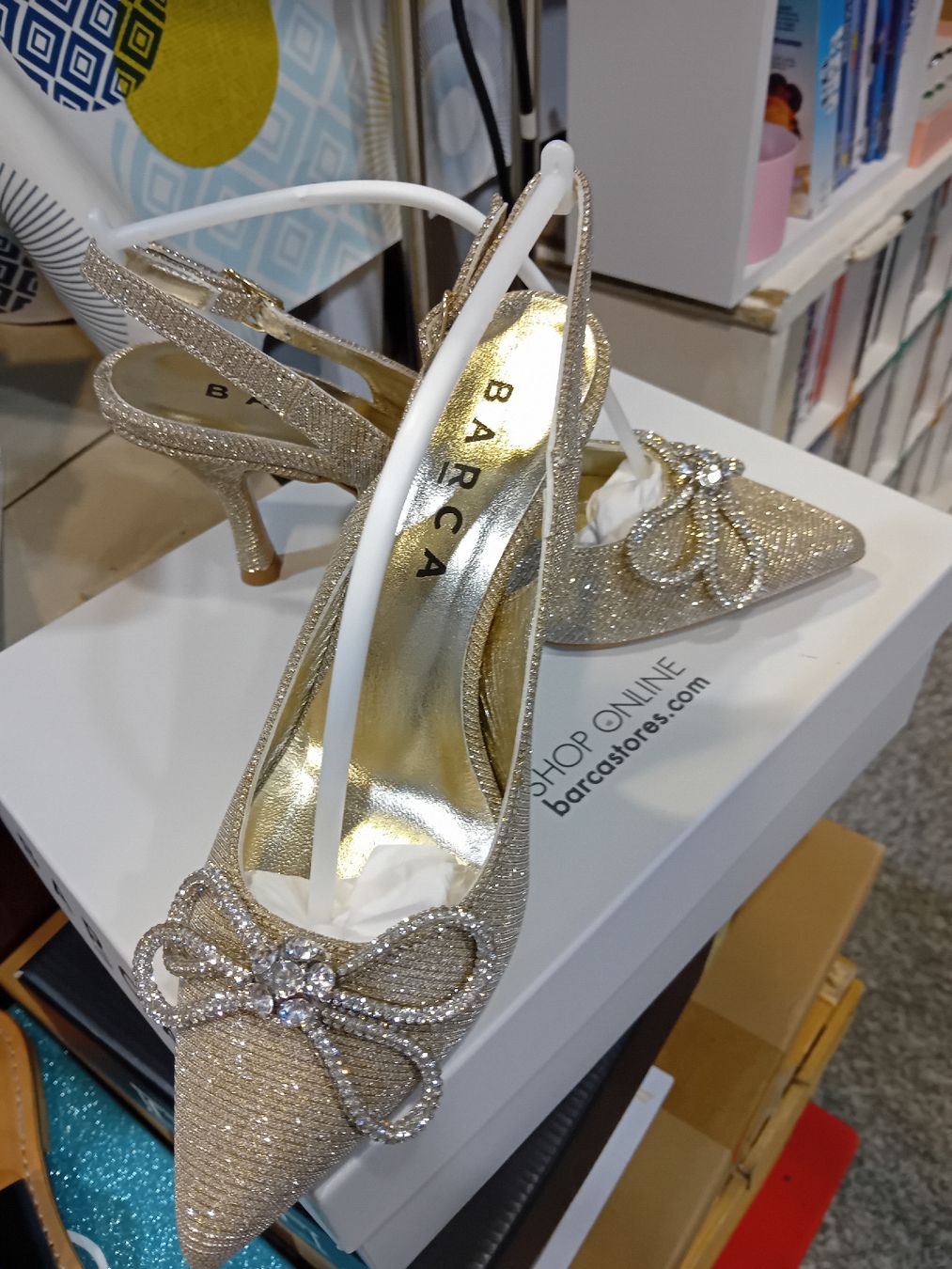 Damenschuhe: BARCA glitter oro con fiocco, tg 36 NUOVE – Neu und originalverpackt aus Biasca von Old_6blh 2