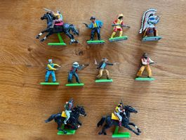 10 vintage BRITAINS deetail 1971 Figuren Indianer Cowboys