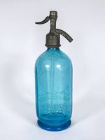 Antike Sodaflasche blau Senn & Schäublin Basel