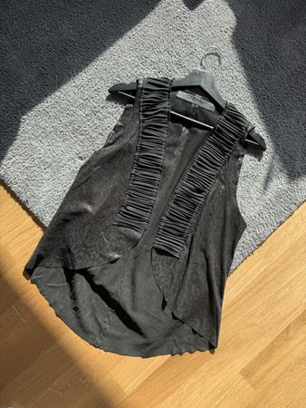 Drome Gilet en cuir noir, taille M