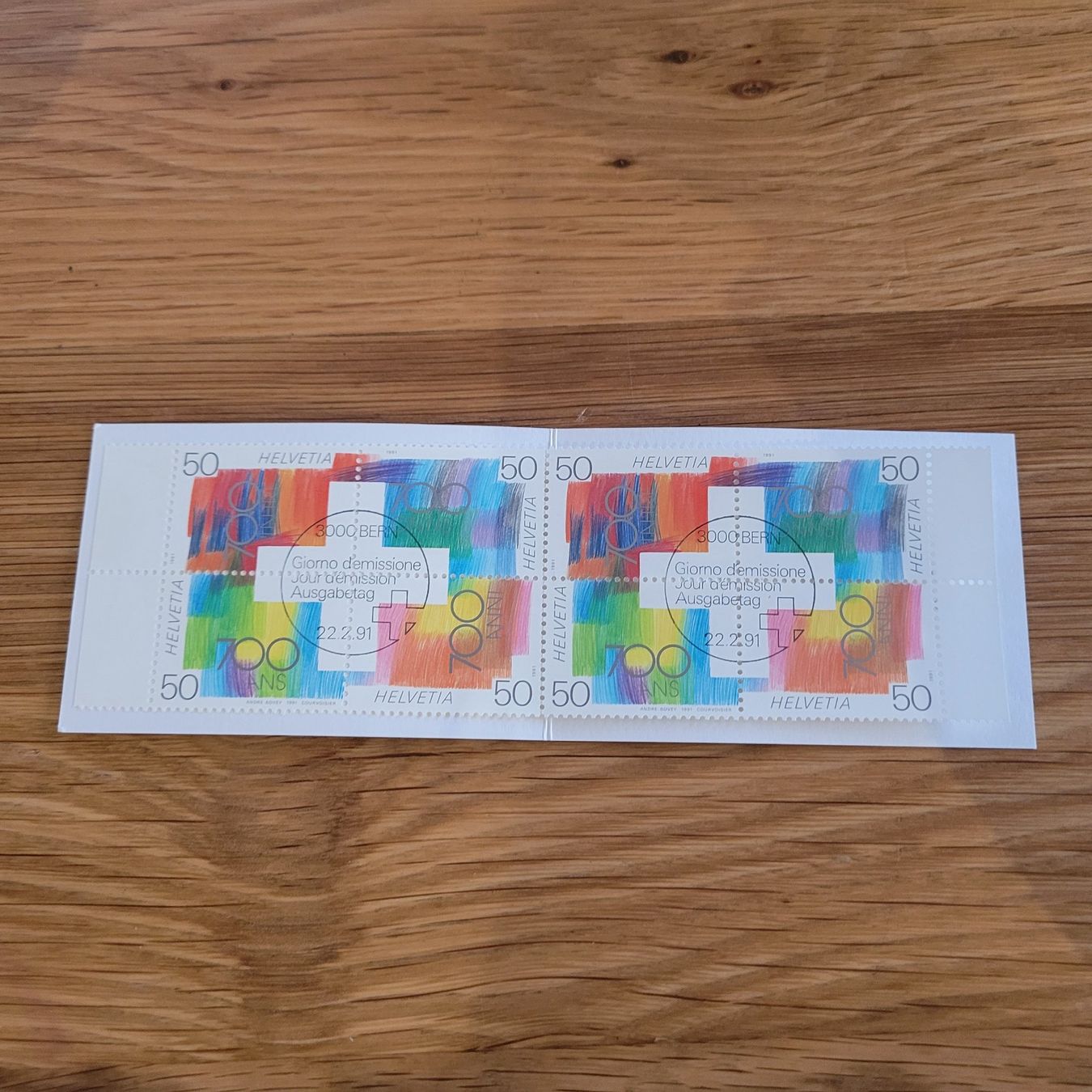 Alle Briefmarken: Markenheftchen Carnet De Timbre Bern 1991 – Gebraucht aus Biel/Bienne von Destockweb 1