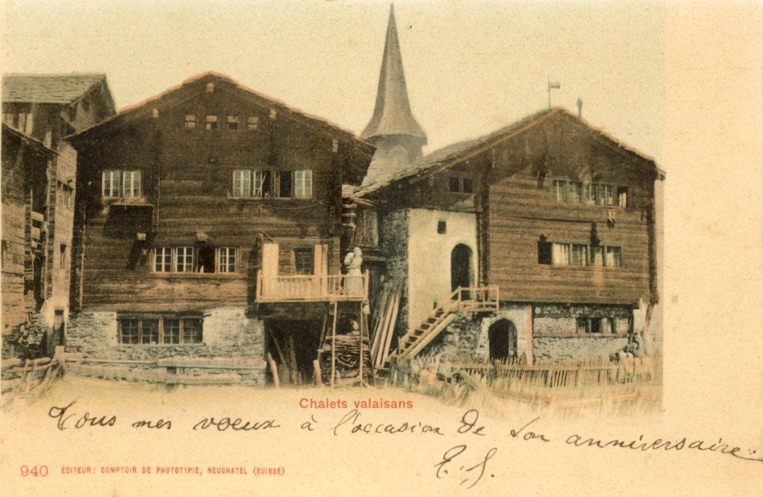 Cartoline postali: Wallis   VS  -   Bergdorf  ?      ca.  1 9 0 0 – Usato da Brig venduto da Valcards54