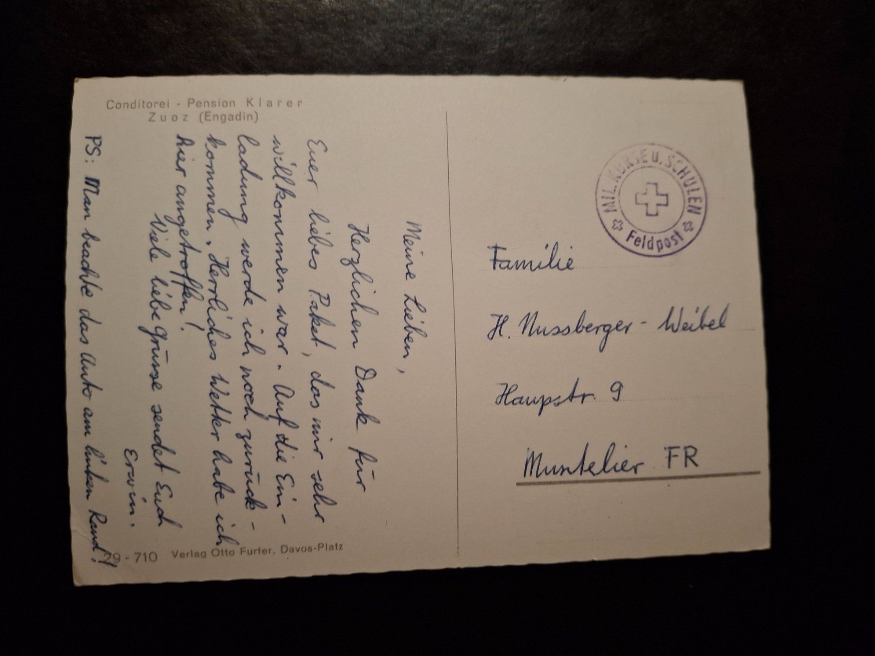 Cartoline postali: Zuoz  Engadin – Usato da Kreuzlingen venduto da Gastra 1