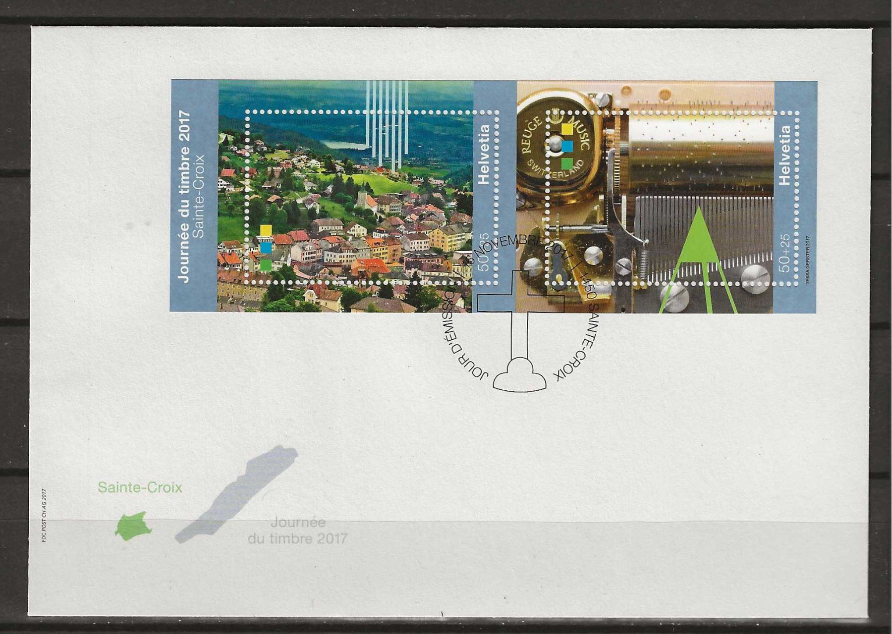 Tutti i francobolli: Fw114 - FDC Jour timbre 2017 Ste-Croix – Usato da Trélex venduto da Phil_Albert