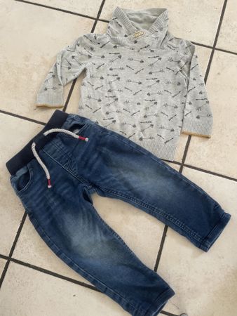 Süsses Migros Set für Jungen, Grösse 86! Jeans und Pullover.