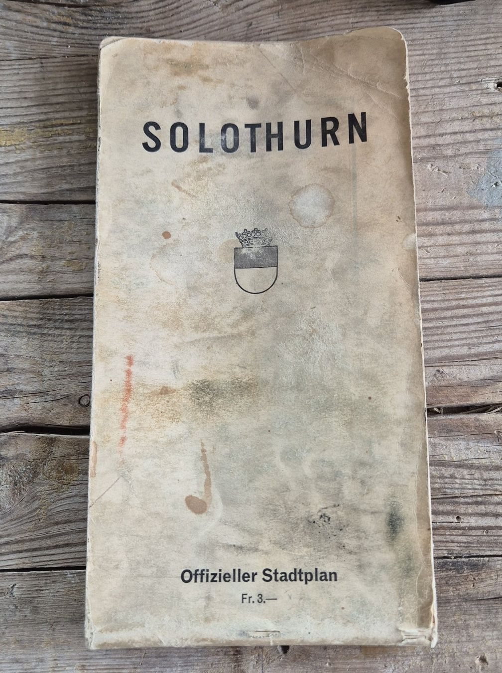 Landkarten & Atlanten: Stadtplan der Stadt Solothurn 1961 – Gebraucht aus Rüttenen von Mushorn