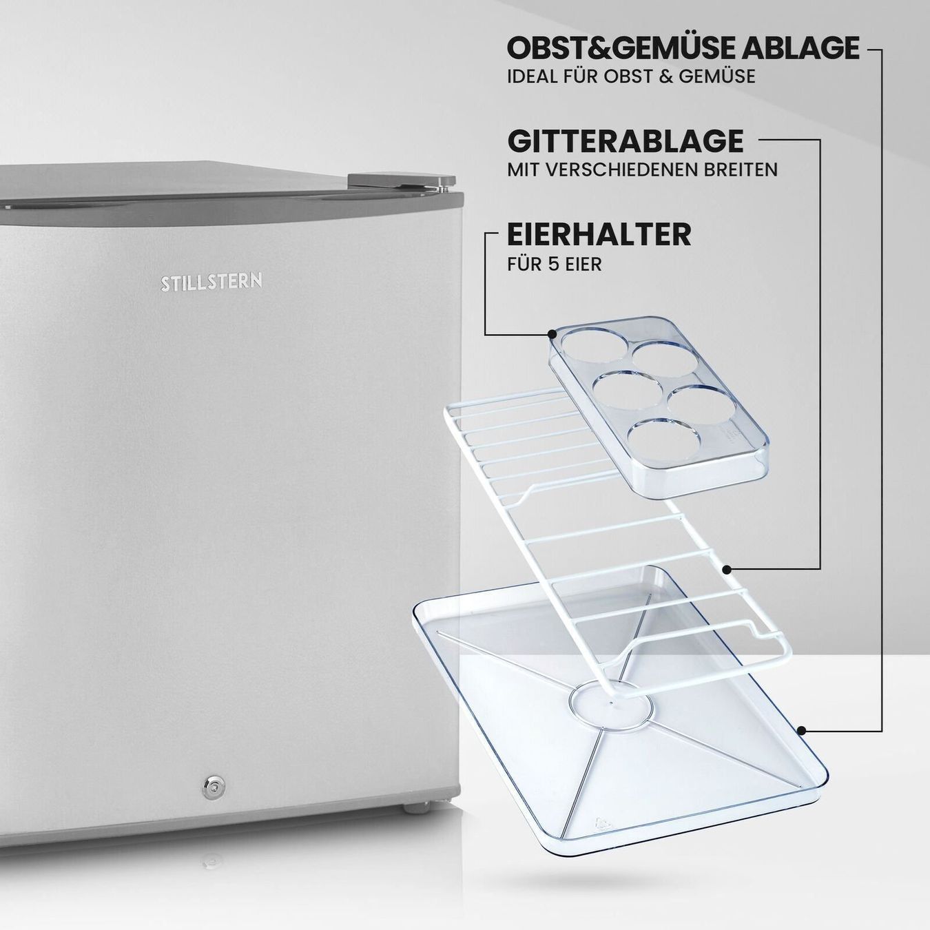 Frigoriferi: Stillstern Mini Kühlschrank 45L KB 46.2 – Nuovo e nell'imballaggio originale da Bottighofen venduto da zaap 2