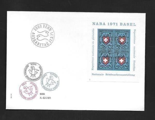 Alle Briefmarken: FDC W45 Sonderblock Naba Basel ET Bern 11.3.1971 – Neu (gemäss Beschreibung) aus Olten von clotaldi