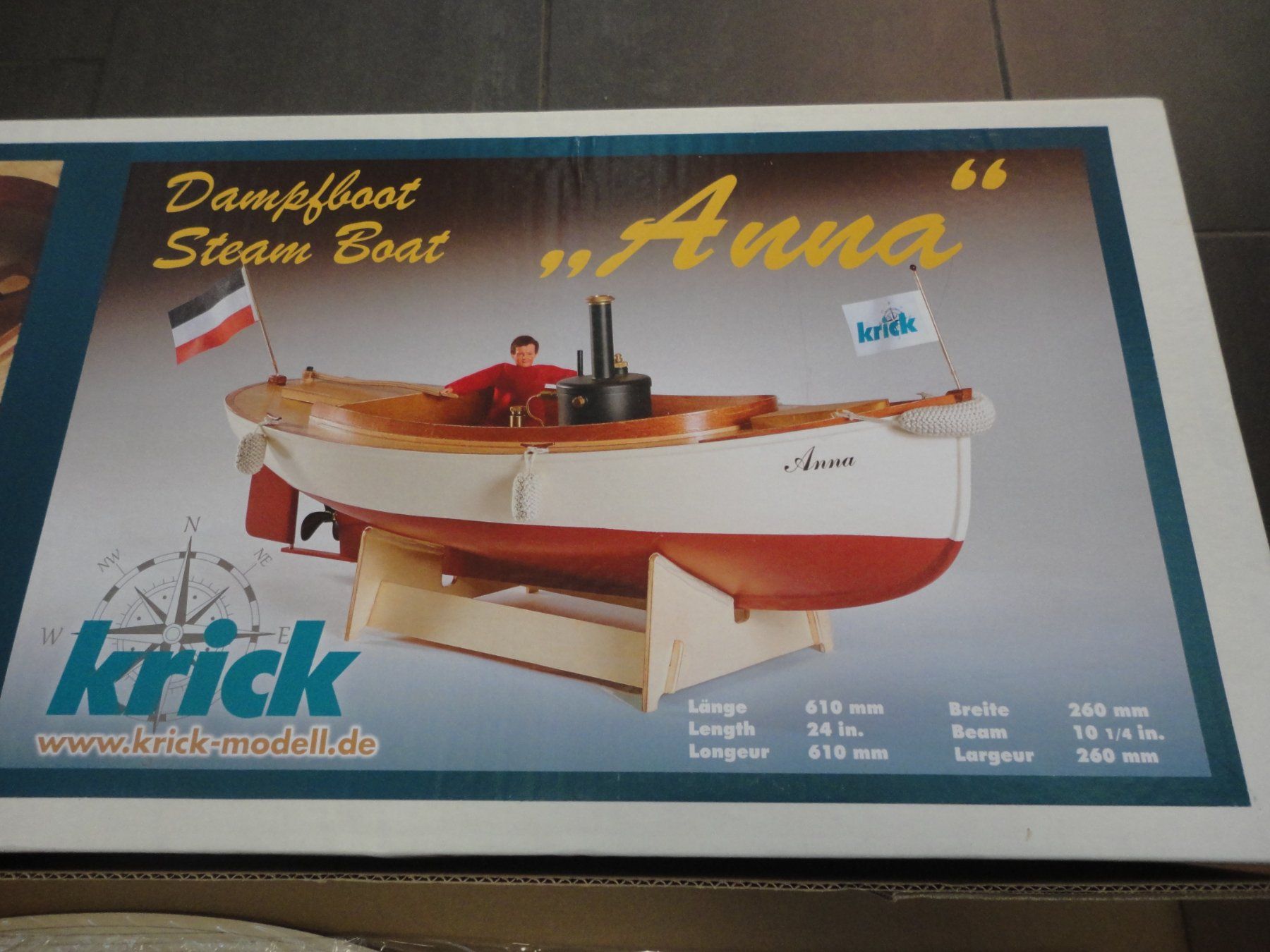 Modellismo RC: Anna II Dampfbarkasse Baukasten – Nuovo e nell'imballaggio originale da Horgen venduto da RcModell