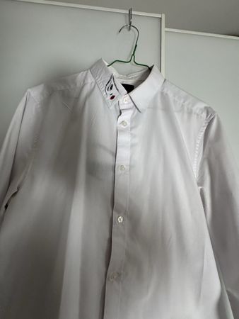 Weisshemd mit cooler Aufdruck - Slim Fit - Gr. M - Frisch!