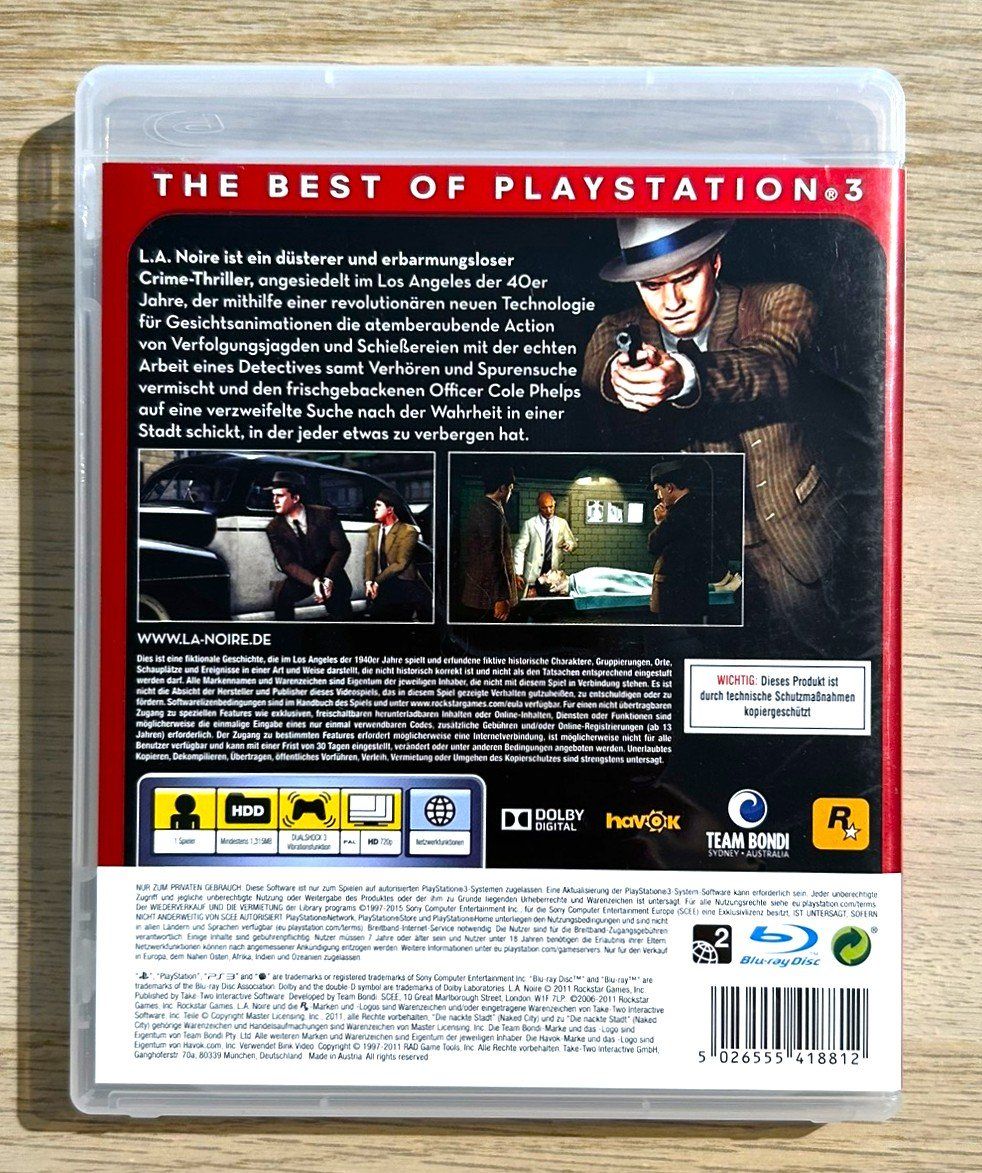 Sony Giochi: L.A Noire PS3 – Usato da St. Gallen venduto da Alpine.Arcade 1
