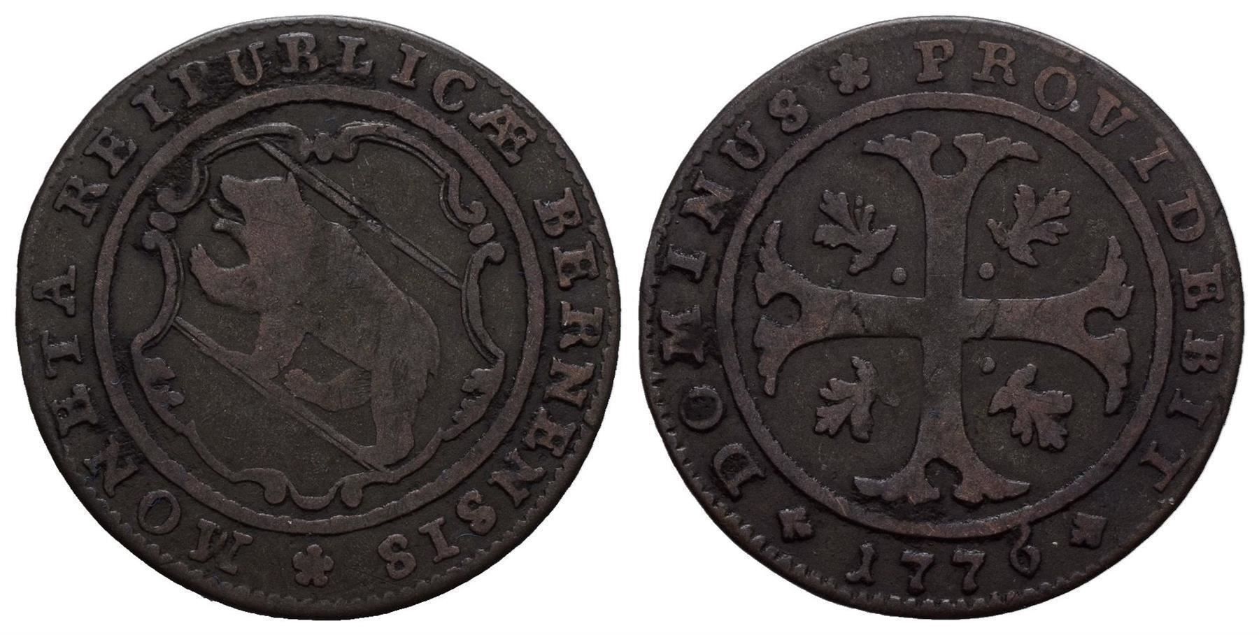 Alle Münzen: Bern Halbbatzen 1776  /3562 – Gebraucht aus Trimbach von Solothurn1