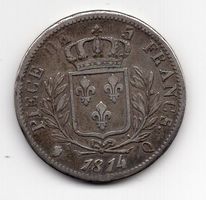 (313) Frankreich, 5 Francs 1814 +, rar, ss-vz