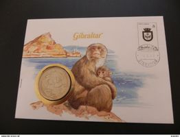 Münzbrief Gibraltar 1 Crown 1980 - General Nelson