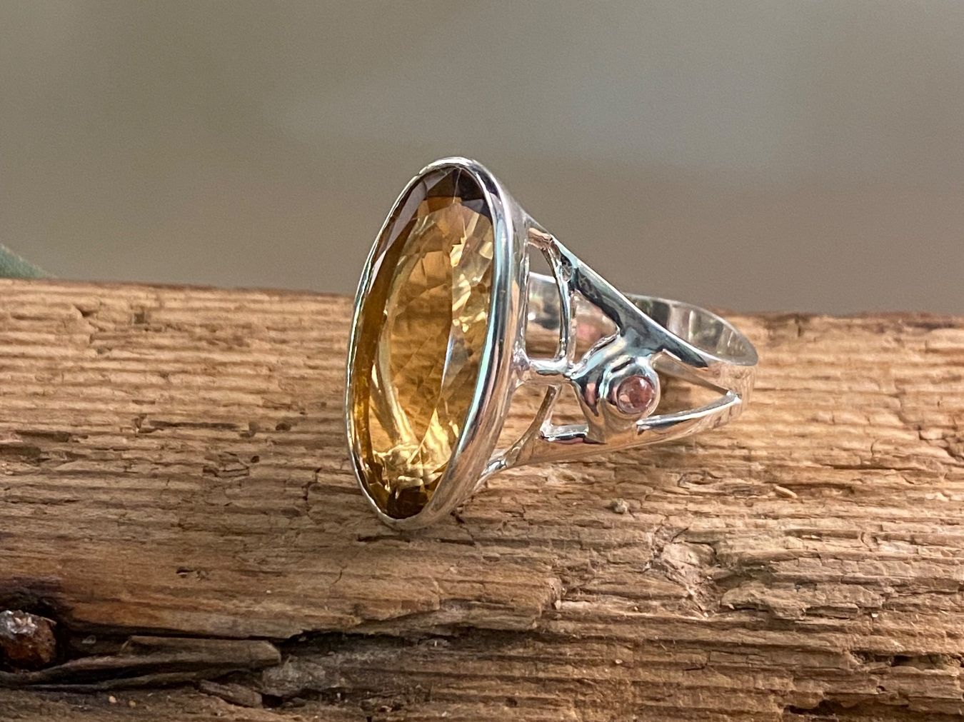 Anelli: Silber Ring mit Citrin im Art-déco Stil Gr.56 – Nuovo (secondo la descrizione) da Luzern venduto da S.Kern01