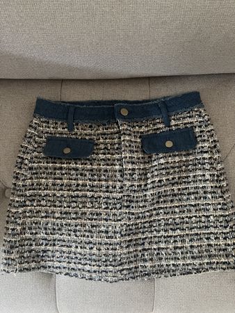 Only Skirt Tweed Denim Blue 28