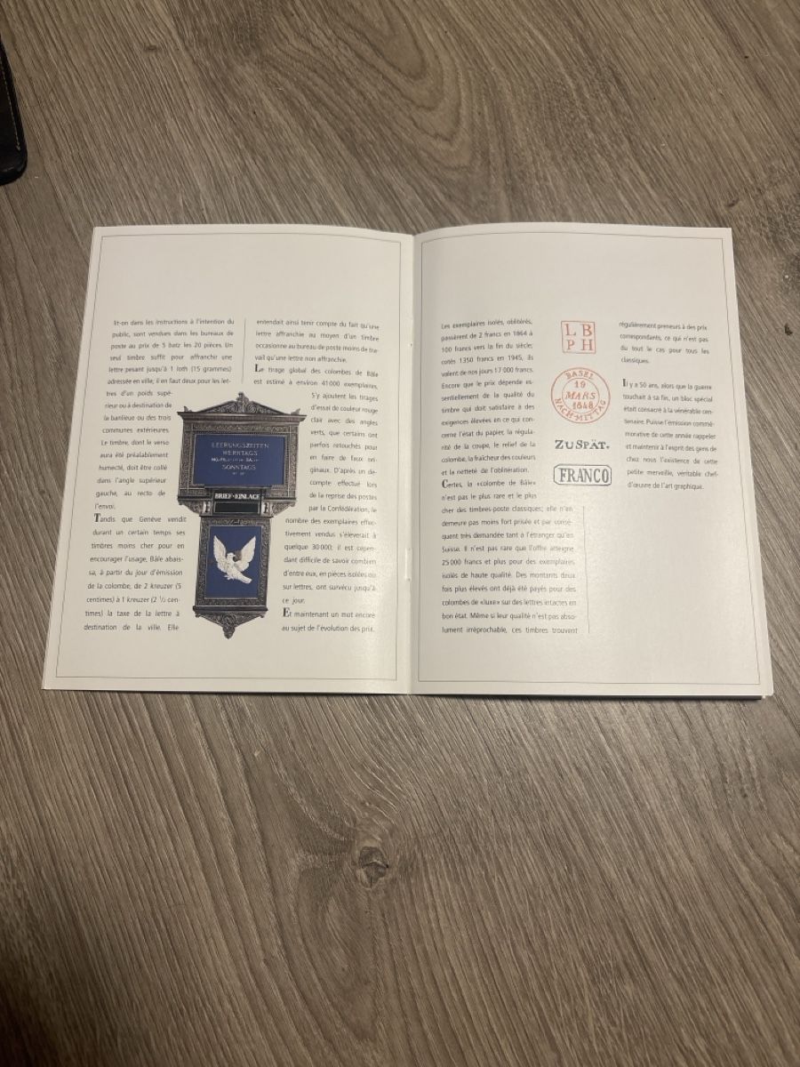 Tutti i francobolli: Souvenir de la Poste "Colombe de Bâle" 1845-1995 – Nuovo (secondo la descrizione) da Giubiasco venduto da cri_mzc6 5