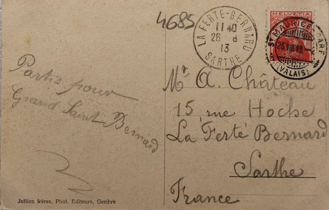 Cartoline postali: SAINT-MAURICE & la Dent du Midi - 1913 – Usato da Delémont venduto da Domdom1 1