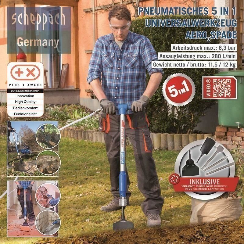 Scheppach Tutti gli attrezzi: Scheppach Aero2 Spade Druckluftspaten – Nuovo e nell'imballaggio originale da Bottighofen venduto da zaap 5