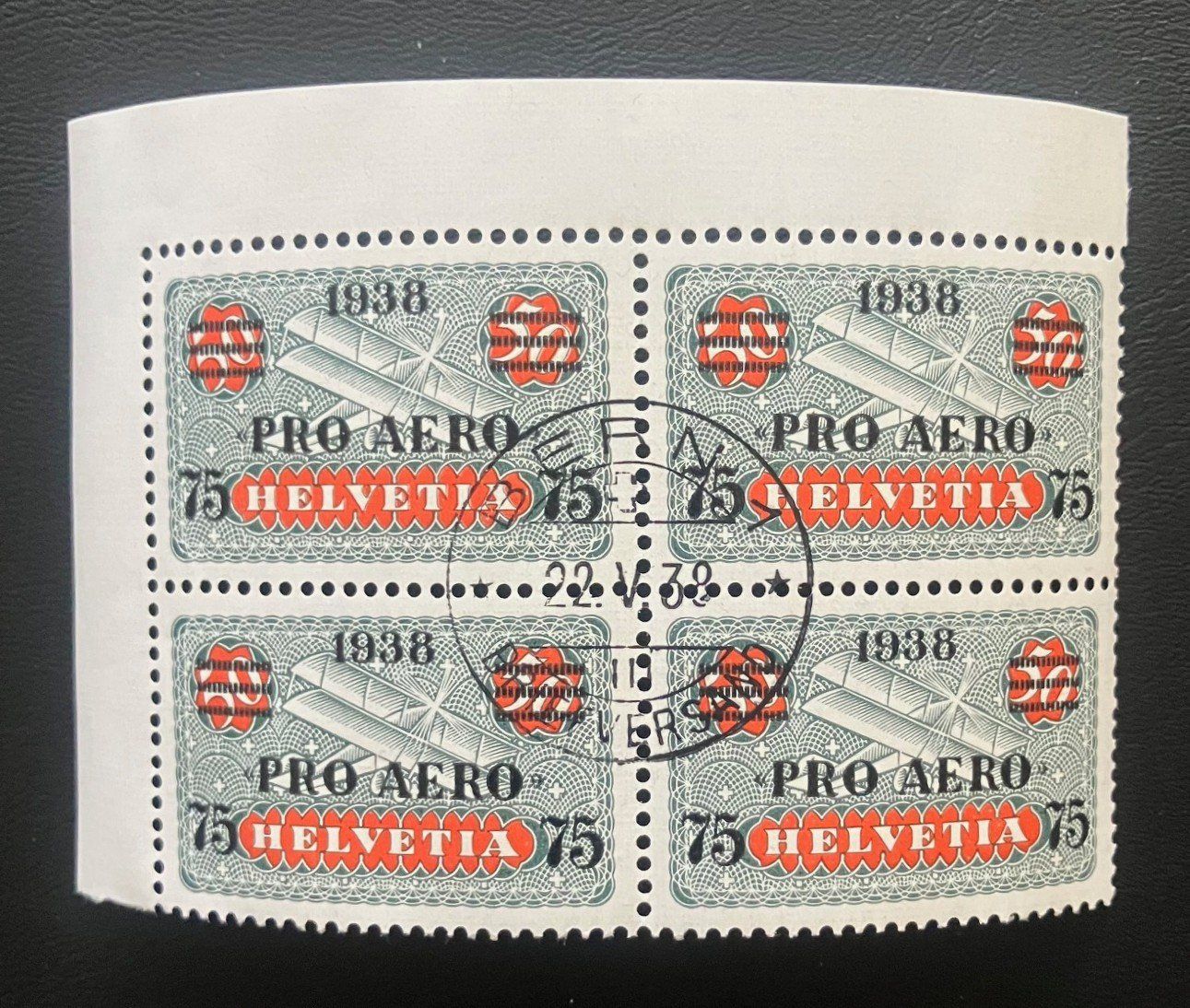 Tutti i francobolli: Viererblock Pro Aero1938 gestempelt – Usato da Zürich venduto da rst_ZH
