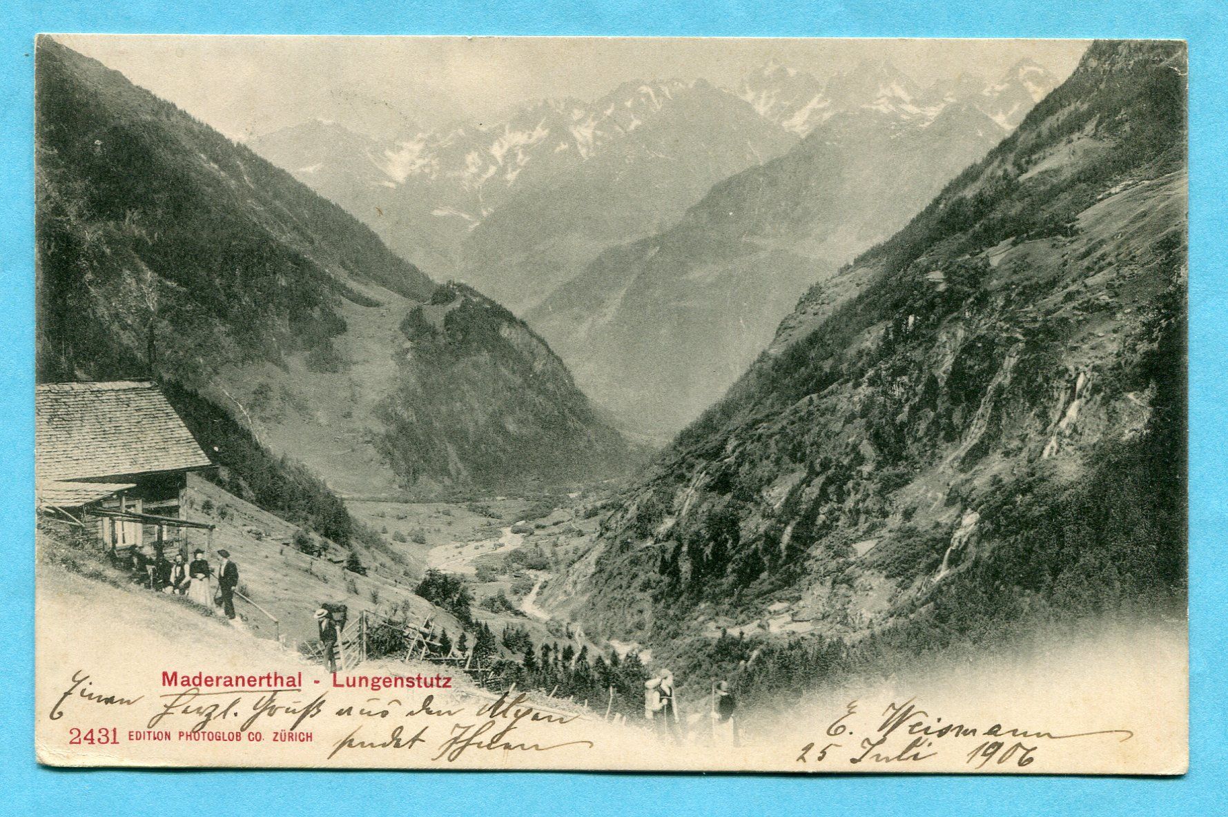 Cartoline postali: Maderanerthal 1906 - Lungenstutz – Usato da Opfikon venduto da cleocat-vb