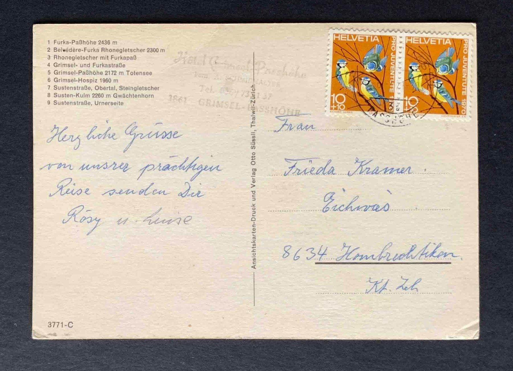 Cartoline postali: AK Furka Grimsel Susten – Usato da Goldau venduto da artelier1 1