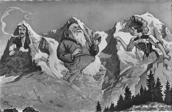 Cartes postales: Berggesichter Eiger, Mönch und Jungfrau Feldpoststempel – D'occasion à Olten par clotaldi