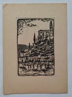 Originaler Schnitt unleserlich signiert, Morcote 1923 Tessin