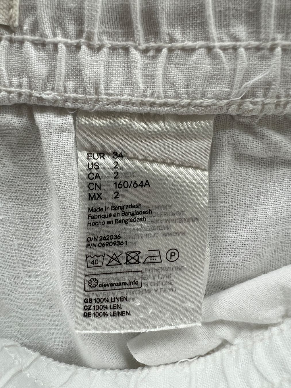 H&M Pantaloni: H&M Leinenhose weiss Gr. 34 – Usato da Büetigen venduto da Jabo 8