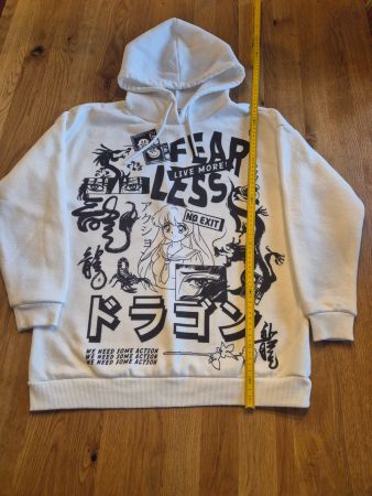 Weisser Manga Hoodie Gr. S, ca.158