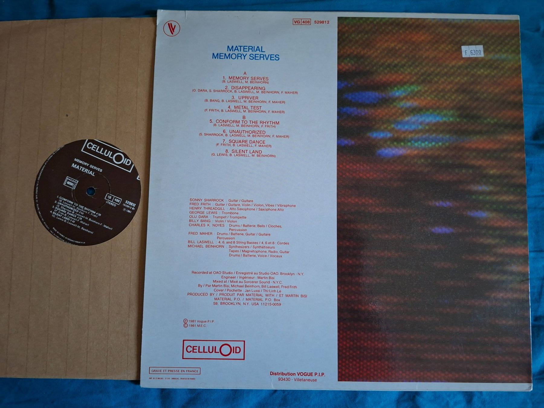 Vinyles: MATERIAL MEMORY SERVES Vinyl Schallplatte Celluloid Records – D'occasion à Burg AG par ..machine_rec.. 1