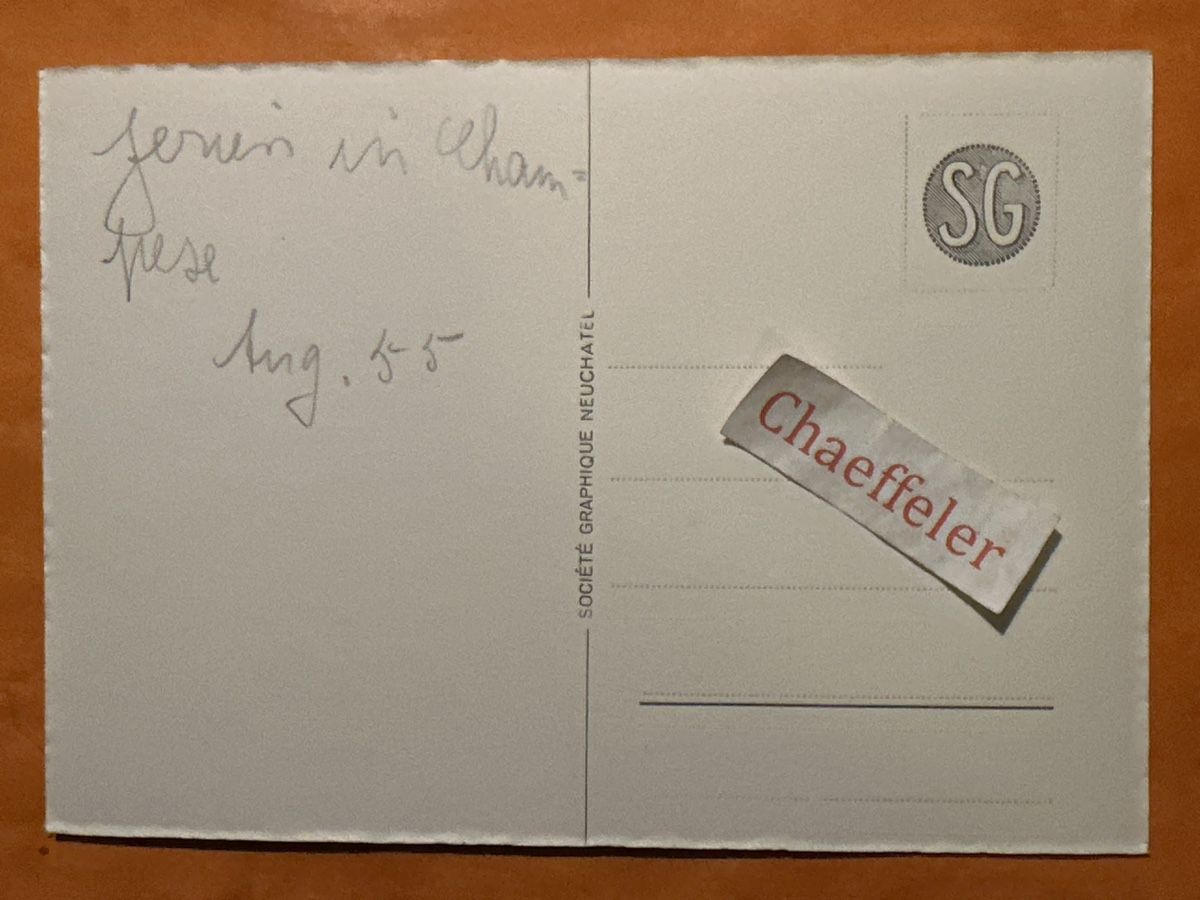 Ansichtskarten: 1955 Champex et Gd. Combin, Wallis – Gebraucht aus Zürich von Chaeffeler 1