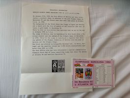 Bolivien Olympia Briefmarken 1992 Barcelona Atlanta Top Z...