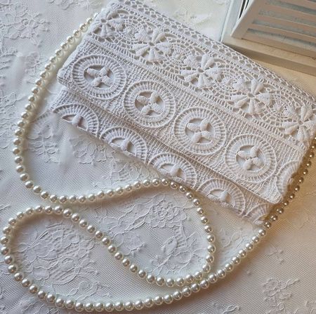 Weisse Spitzen Clutch, Hochzeit, Fest 👰🏼‍♀️🥂